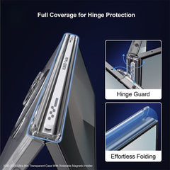 For Samsung Galaxy Z fold7 transparent Magnetic protective case with Rotating bracket