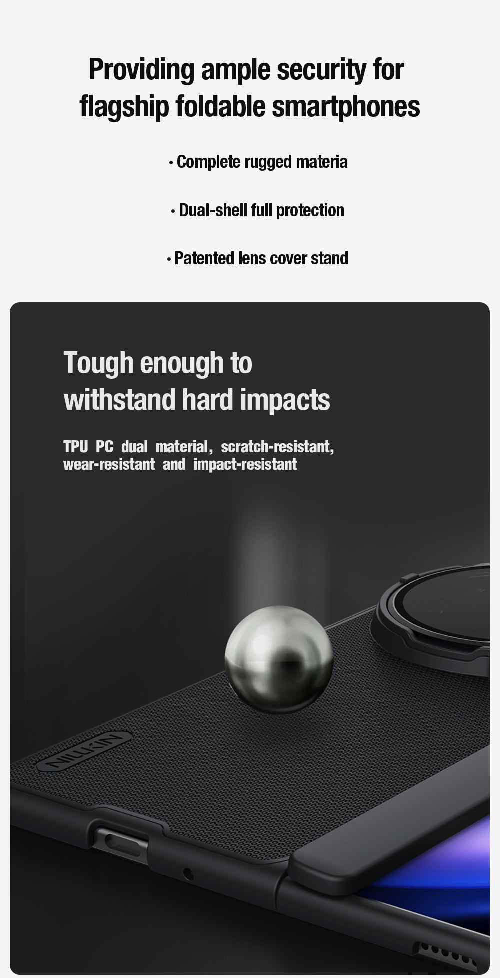 For Vivo X Fold 5 NILLKIN Frosted Case with Transparent Lens Guard