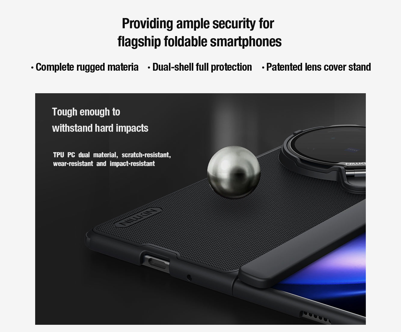 For Vivo X Fold 5  NILLKIN Frosted Magnetic Case with Transparent Lens Guard