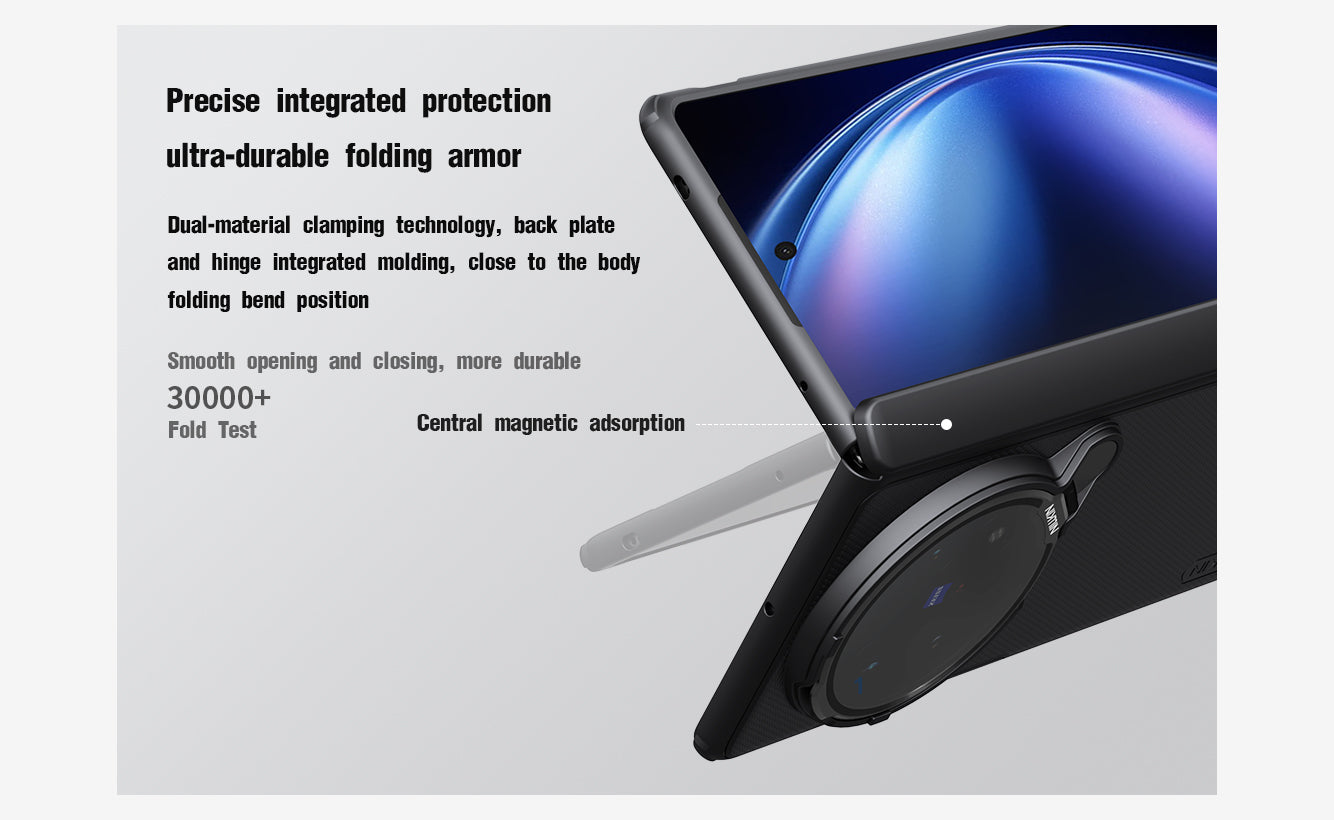 For Vivo X Fold 5  NILLKIN Frosted Magnetic Case with Transparent Lens Guard