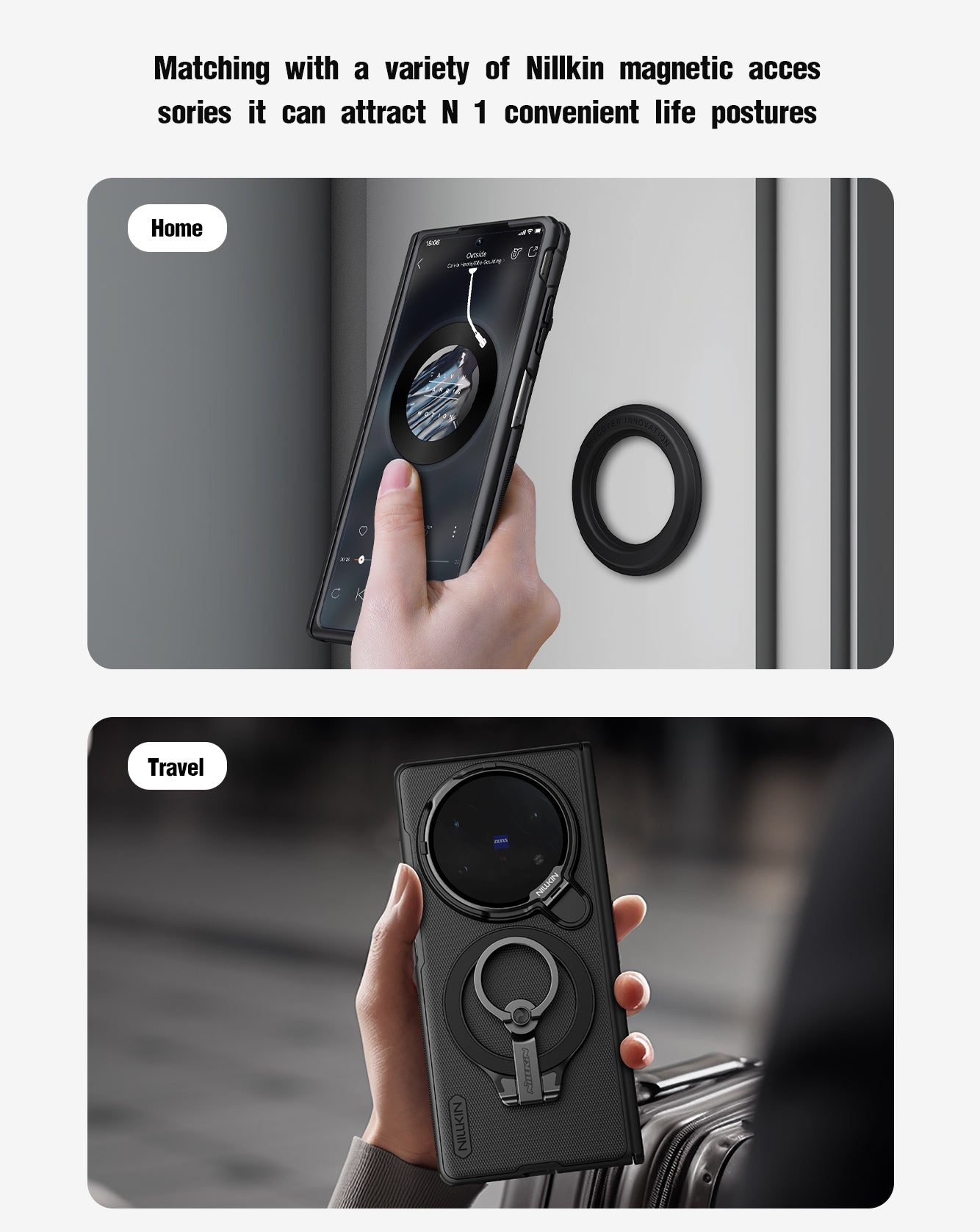 For Vivo X Fold 5  NILLKIN Frosted Magnetic Case with Transparent Lens Guard