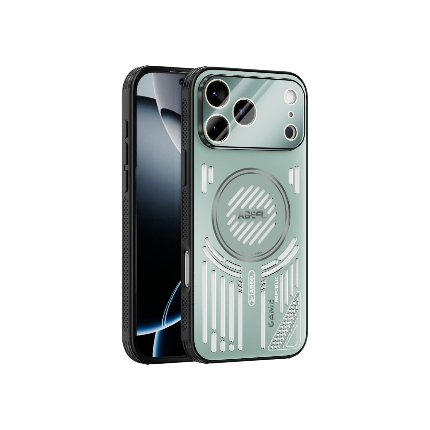 For iPhone 14 series Magnetic Cooling Shockproof ABEEL Case with Lens Protector