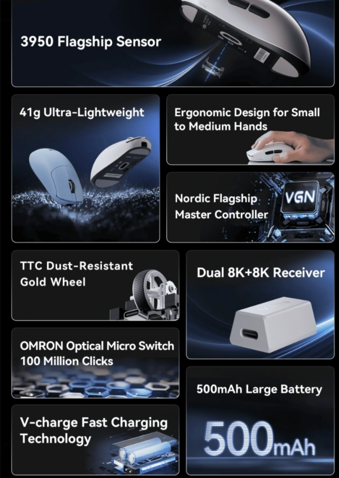 VGN Dragonfly Y2 8K Wireless Mouse