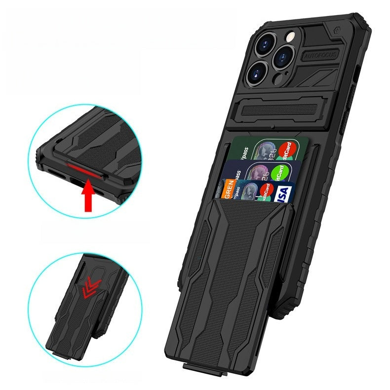 For iPhone 16 series phone case with card holder stand