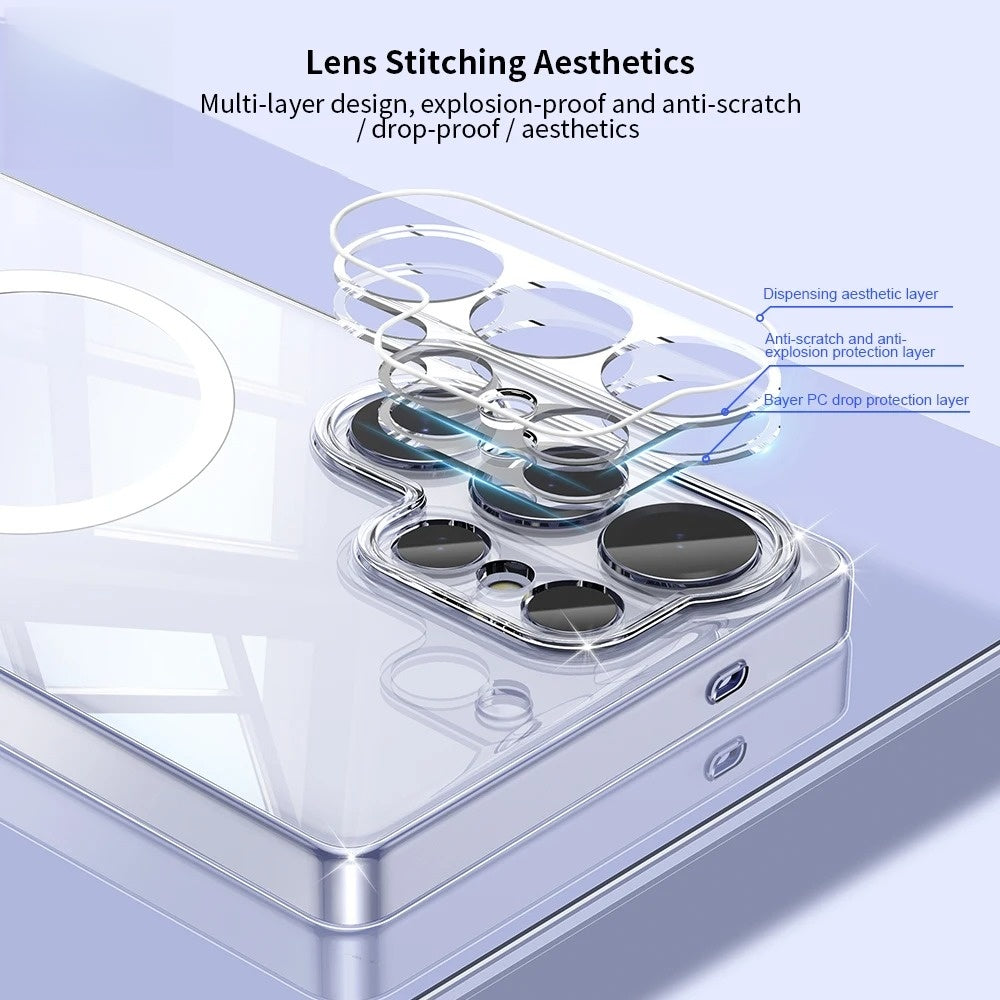 For Samsung Galaxy S25 series Xundd Clear Case white Magentic Stand