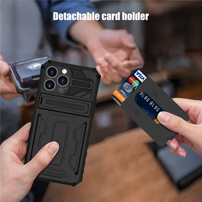 For iPhone 16 series phone case with card holder stand