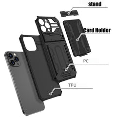For iPhone 16 series phone case with card holder stand
