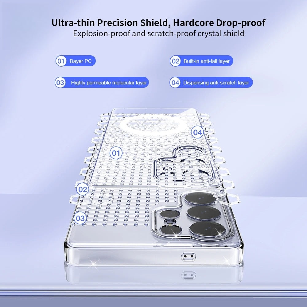 For Samsung Galaxy S25 series Xundd Clear Case white Magentic Stand