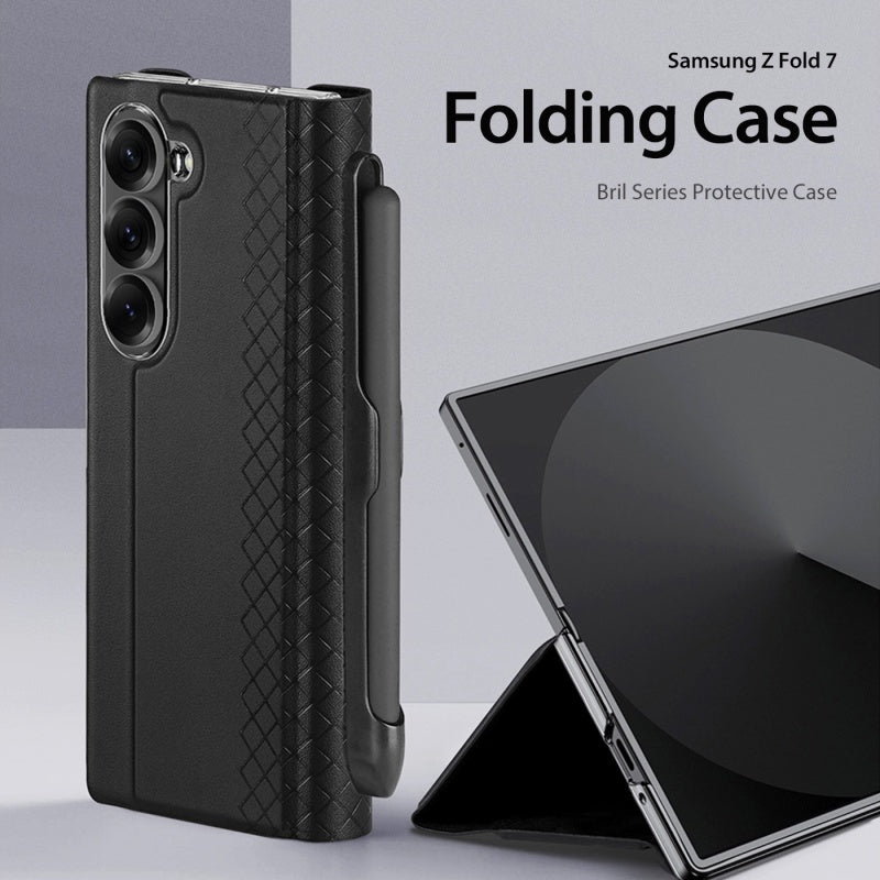 For Samsung Z Fold 7 Folding Case with Pen Holder