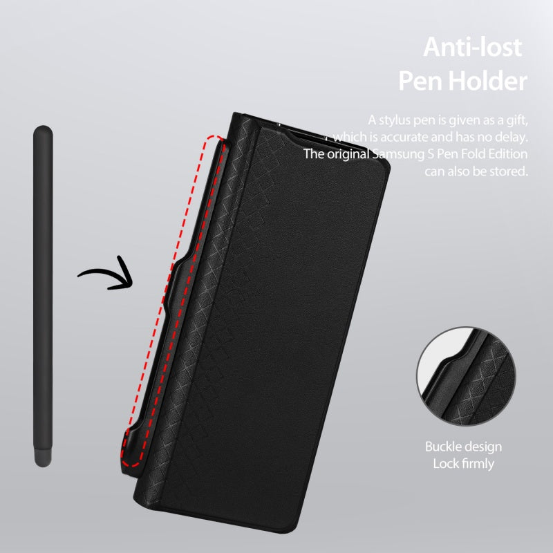 For Samsung Z Fold 7 Folding Case with Pen Holder