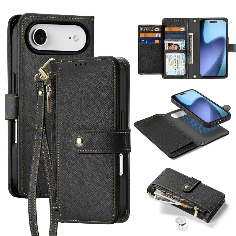 For iPhone 17 series Magnetic Flip cover Leather+PU+TPU case
