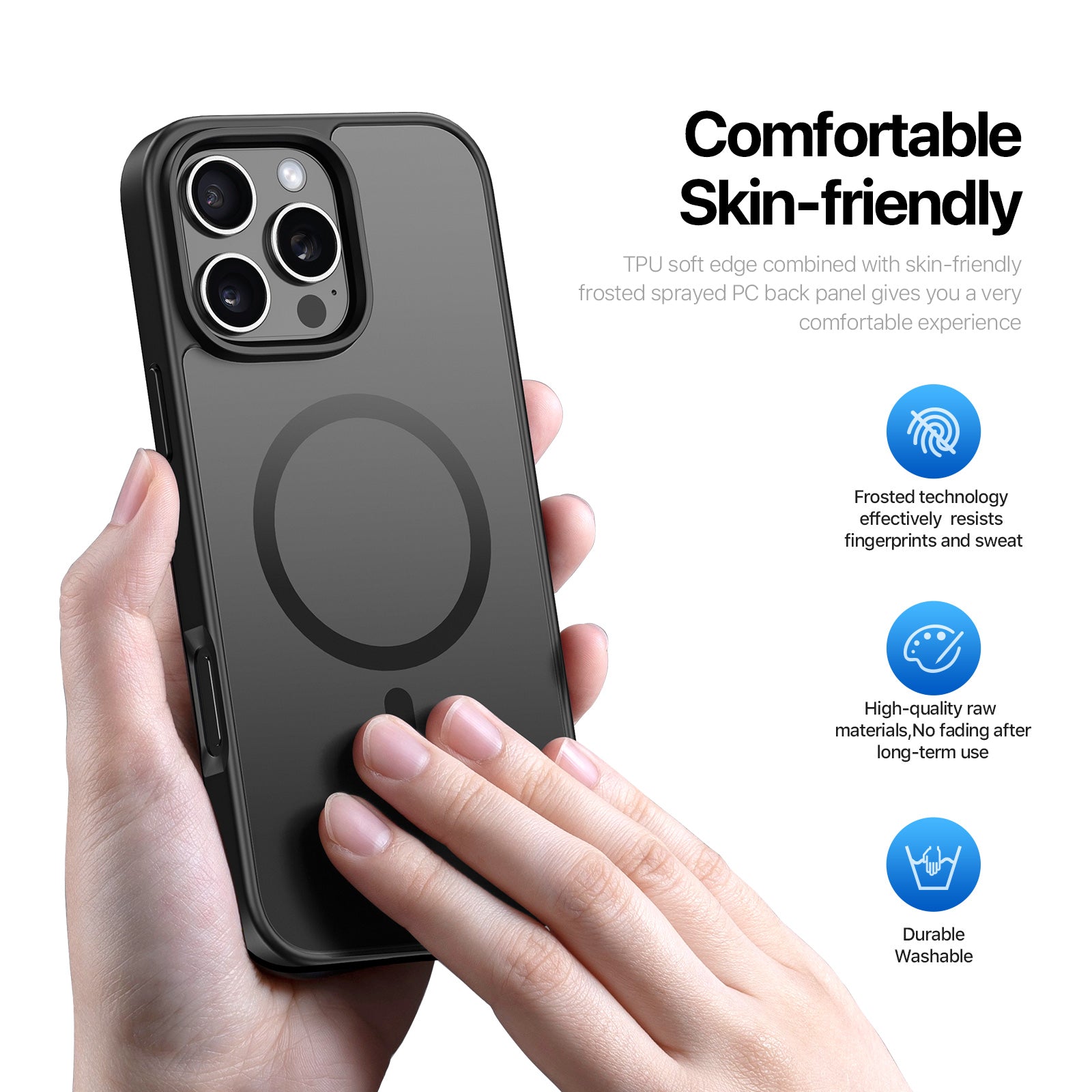 For iPhone 17 series magnetic skin-feel phone case