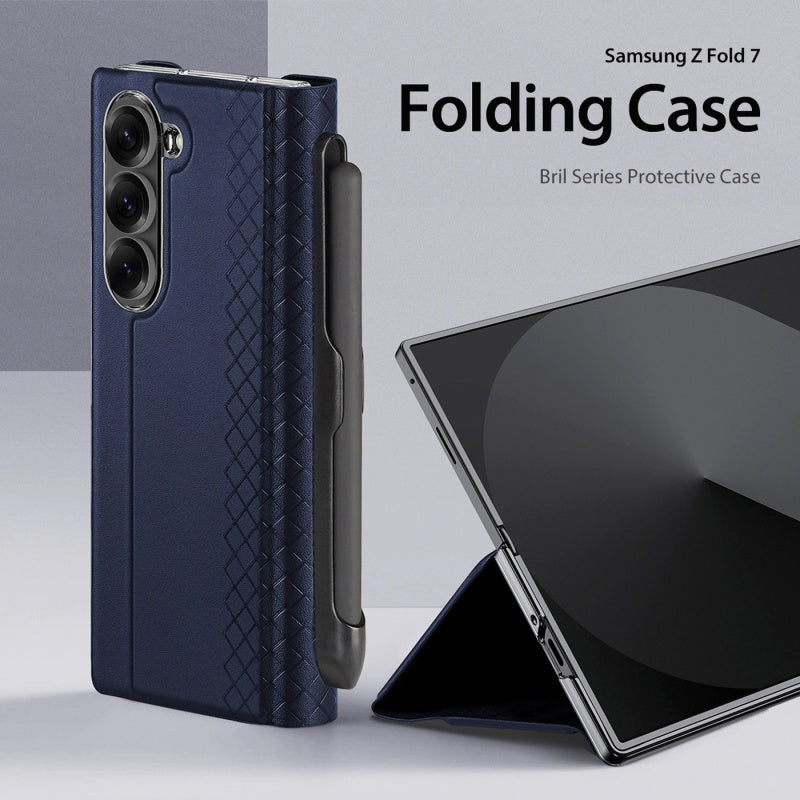 For Samsung Z Fold 7 Folding Case with Pen Holder