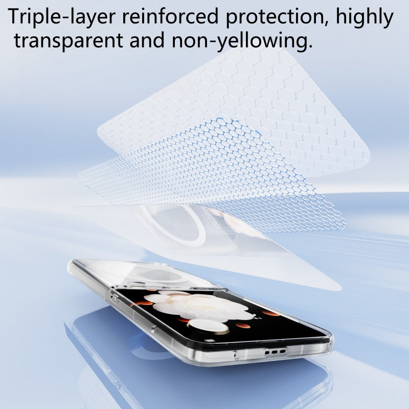 For Honor Magic V Flip Transparent Magnetic Case