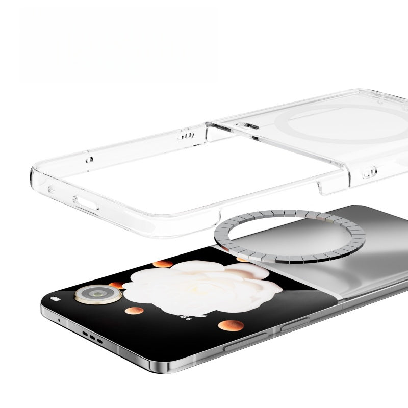 For Honor Magic V Flip Transparent Magnetic Case