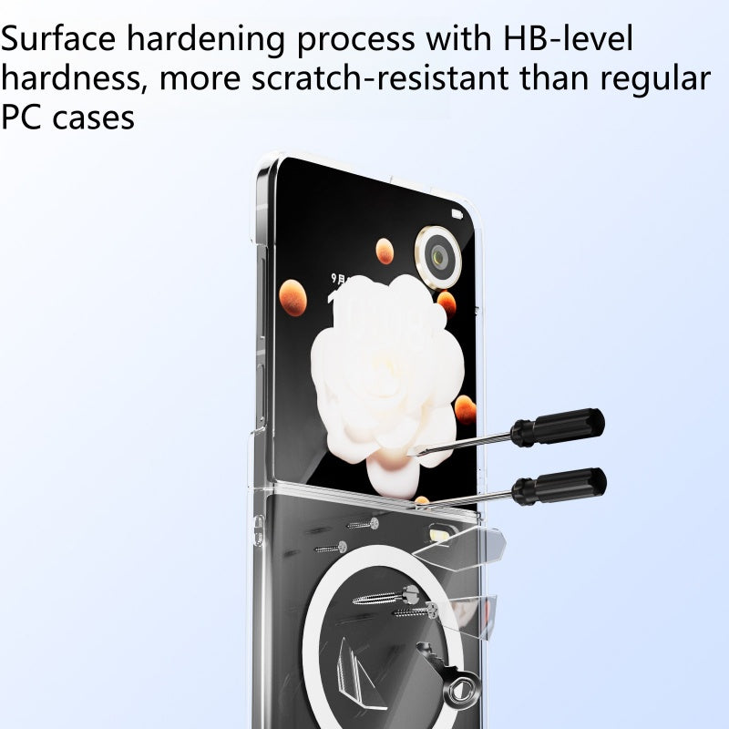 For Honor Magic V Flip Transparent Magnetic Case