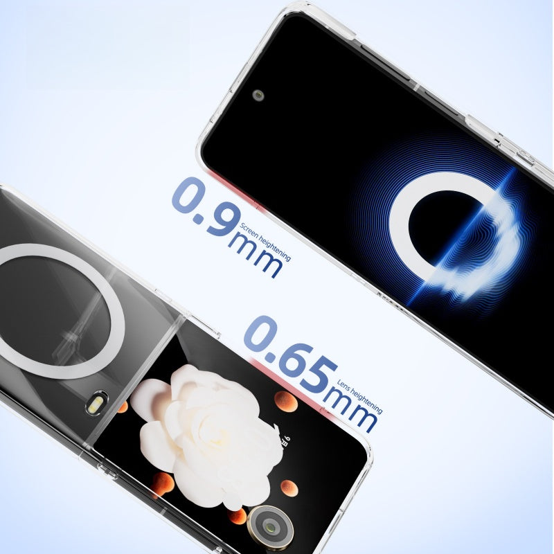 For Honor Magic V Flip Transparent Magnetic Case