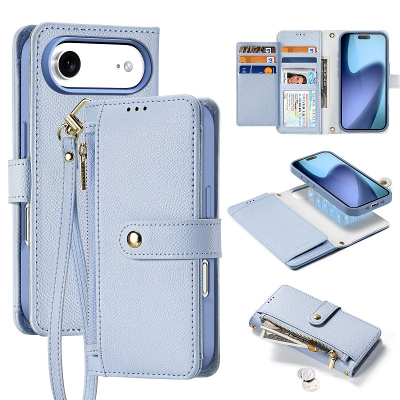 For iPhone 16 series Magnetic Flip cover Leather+PU+TPU case
