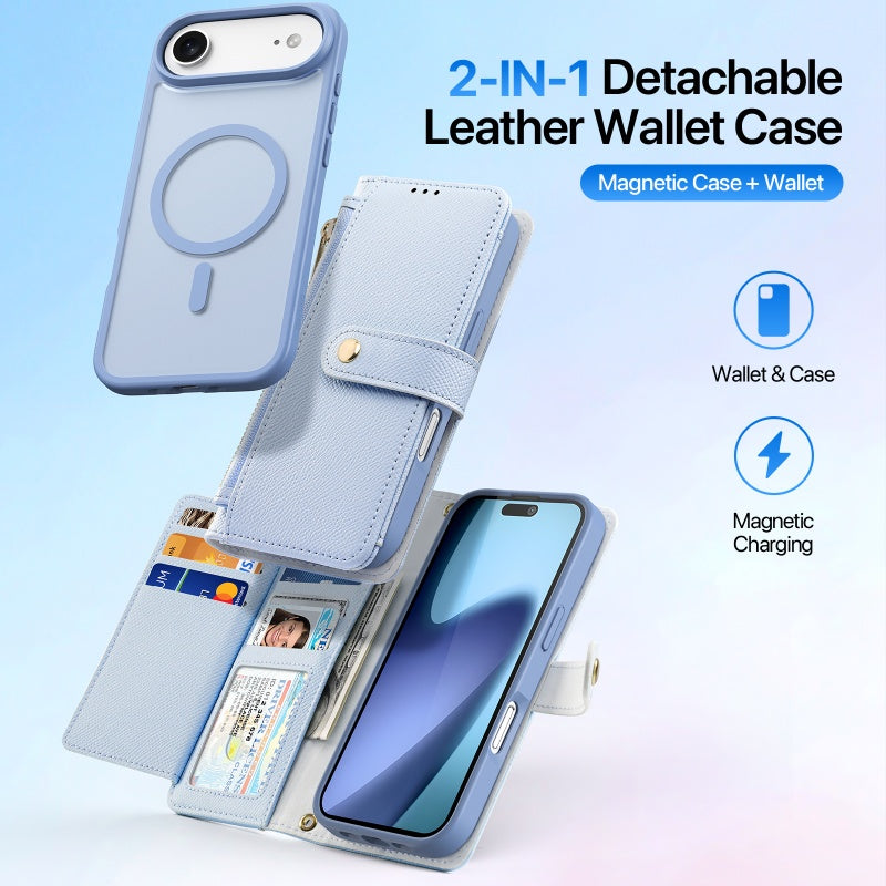 For iPhone 17 series Magnetic Flip cover Leather+PU+TPU case