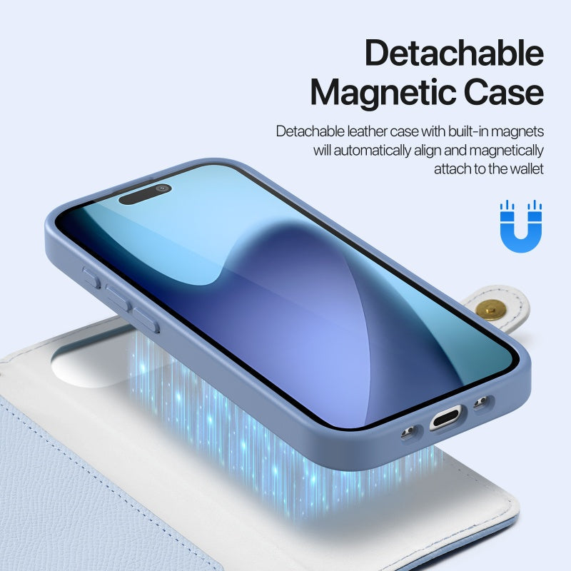 For iPhone 16 series Magnetic Flip cover Leather+PU+TPU case