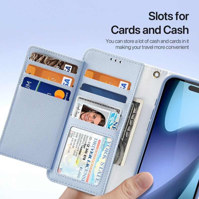 For iPhone 16 series Magnetic Flip cover Leather+PU+TPU case