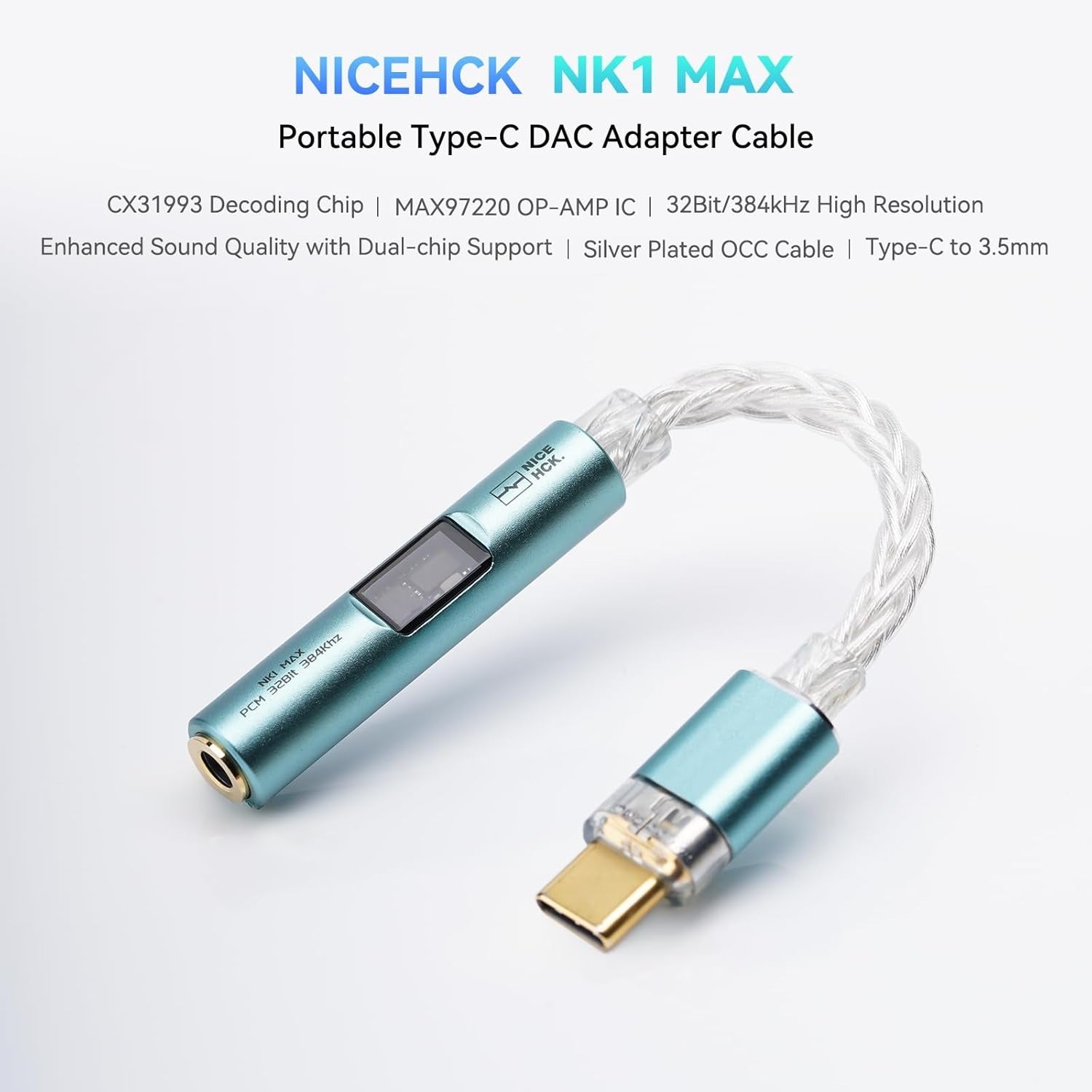 NICEHCK NK1 MAX USB C to 3.5mm Audio Adapter