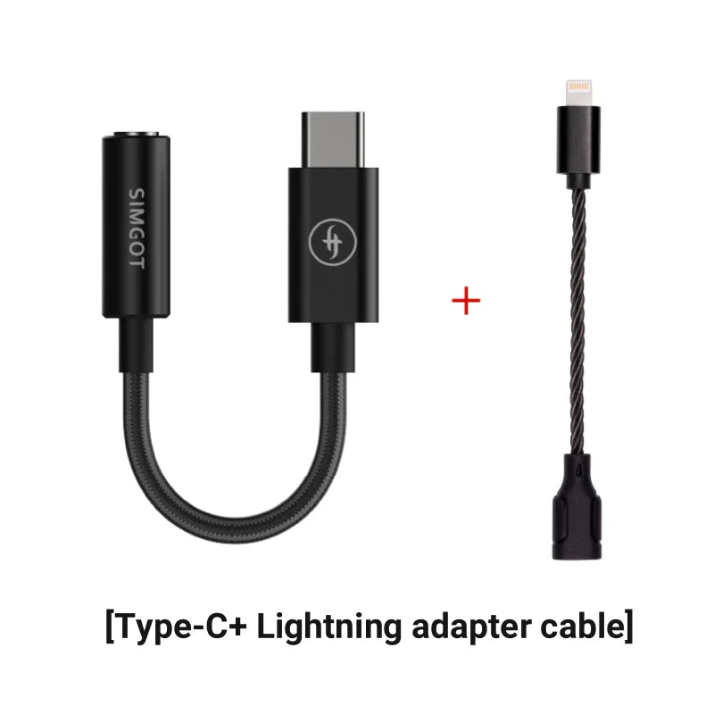 SIMGOT HiFi Audio Decoder DEW0 Earphone Amplifier Type-C to 3.5mm Adapter DAC AMP
