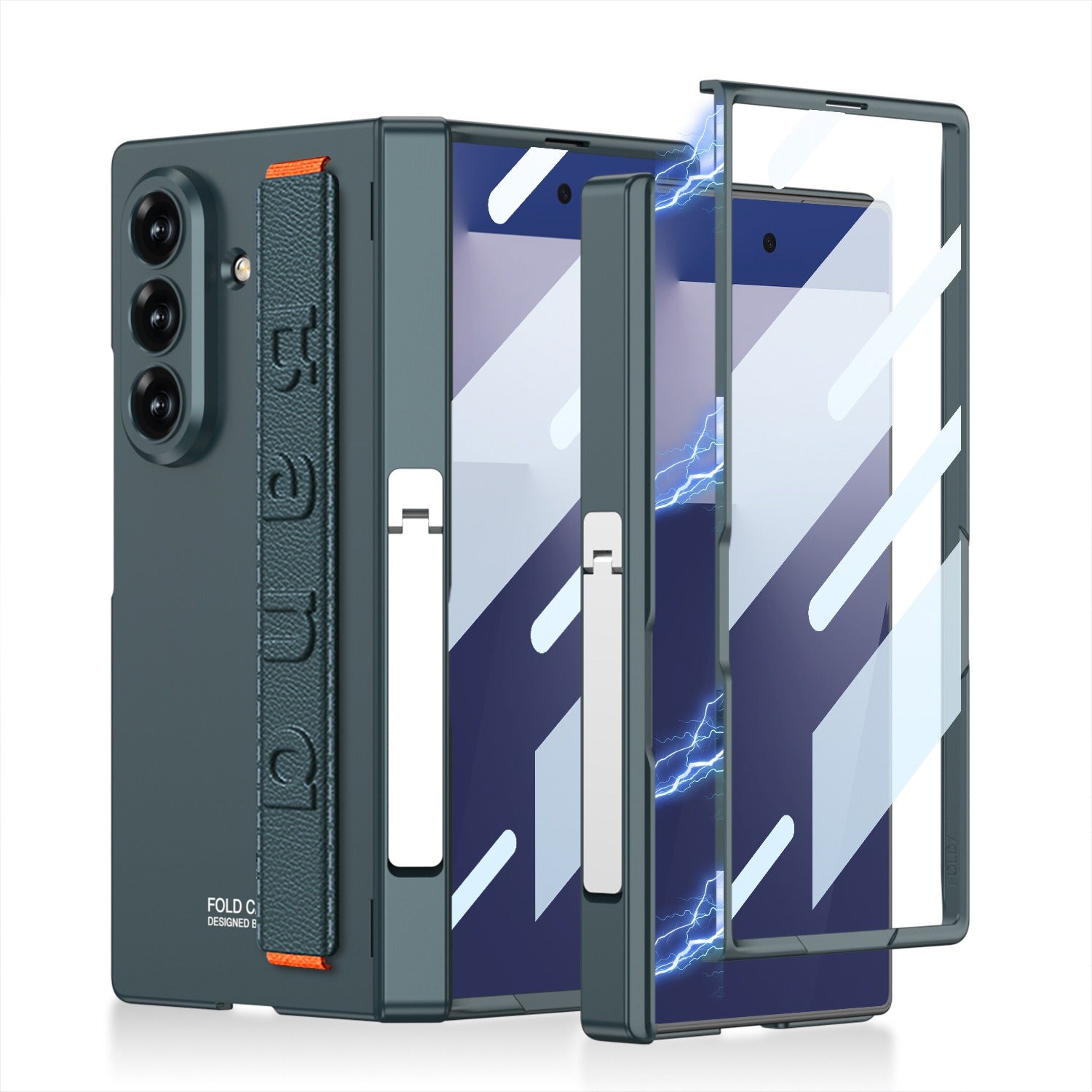 For Samsung Galaxy Z Fold7 GKK  Case with Stand & Wrist Strap