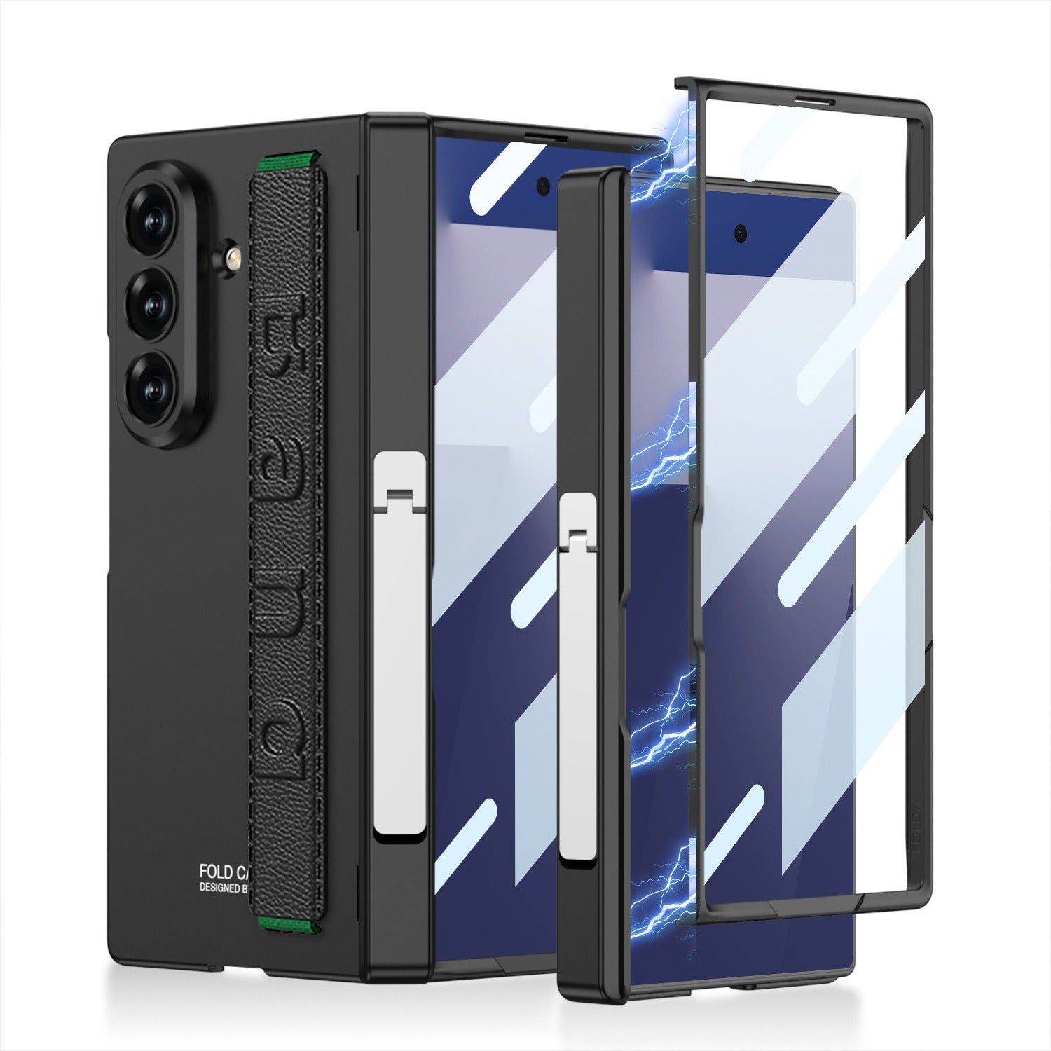 For Samsung Galaxy Z Fold7 GKK  Case with Stand & Wrist Strap