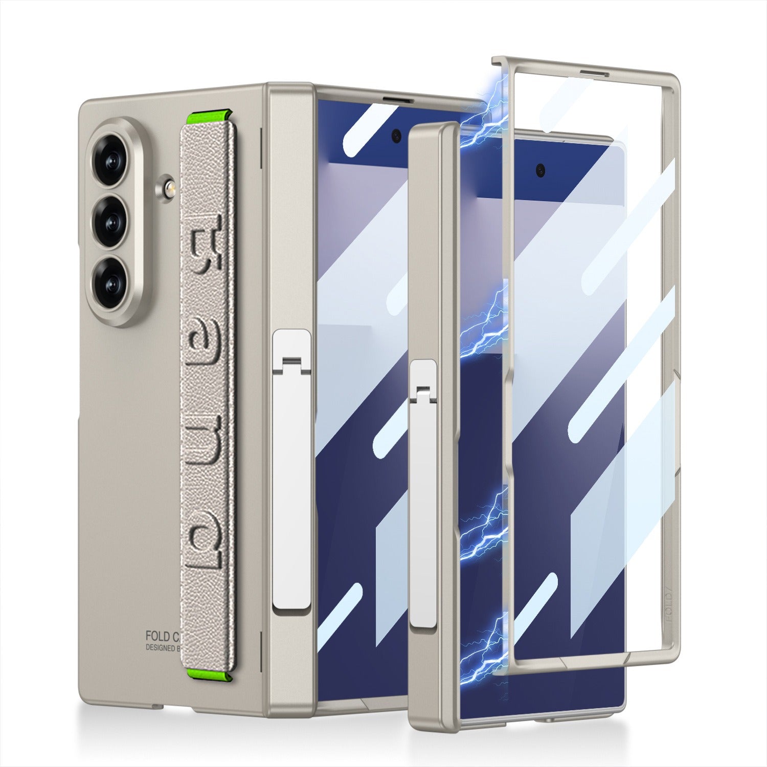 For Samsung Galaxy Z Fold7 GKK  Case with Stand & Wrist Strap
