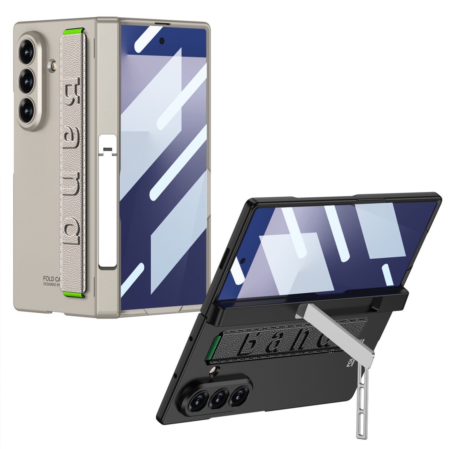 For Samsung Galaxy Z Fold7 GKK  Case with Stand & Wrist Strap